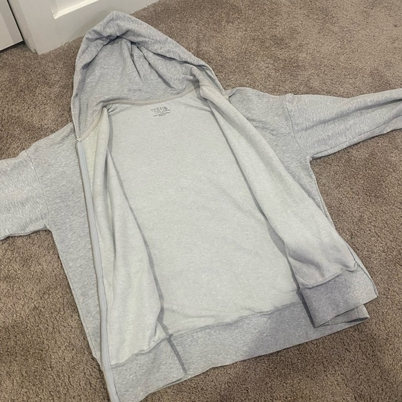grey zip up hoodie SIZE XL (fits like women’s MEDIUM) - Picture 2 of 3